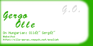 gergo olle business card